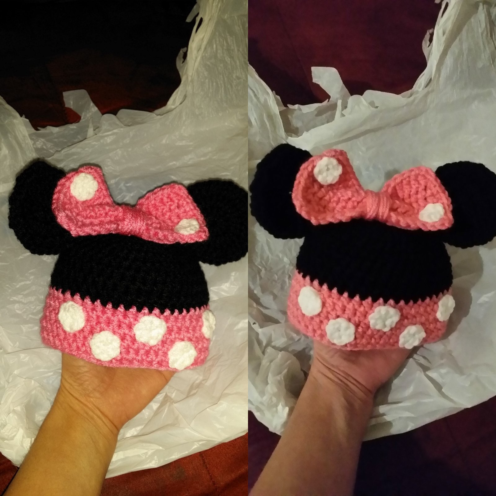 Minnie Mouse Baby Hat (Crocheted)